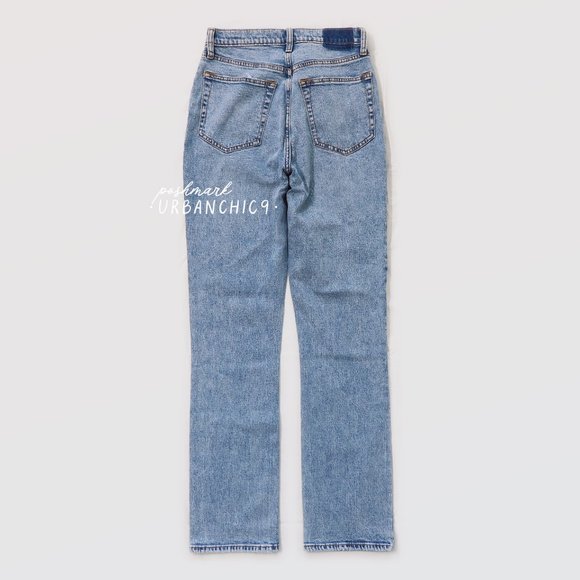 NWT ABERCROMBIE 90s Ultra High Rise Slim Straight Jean Light Blue size 28 - Picture 9 of 16